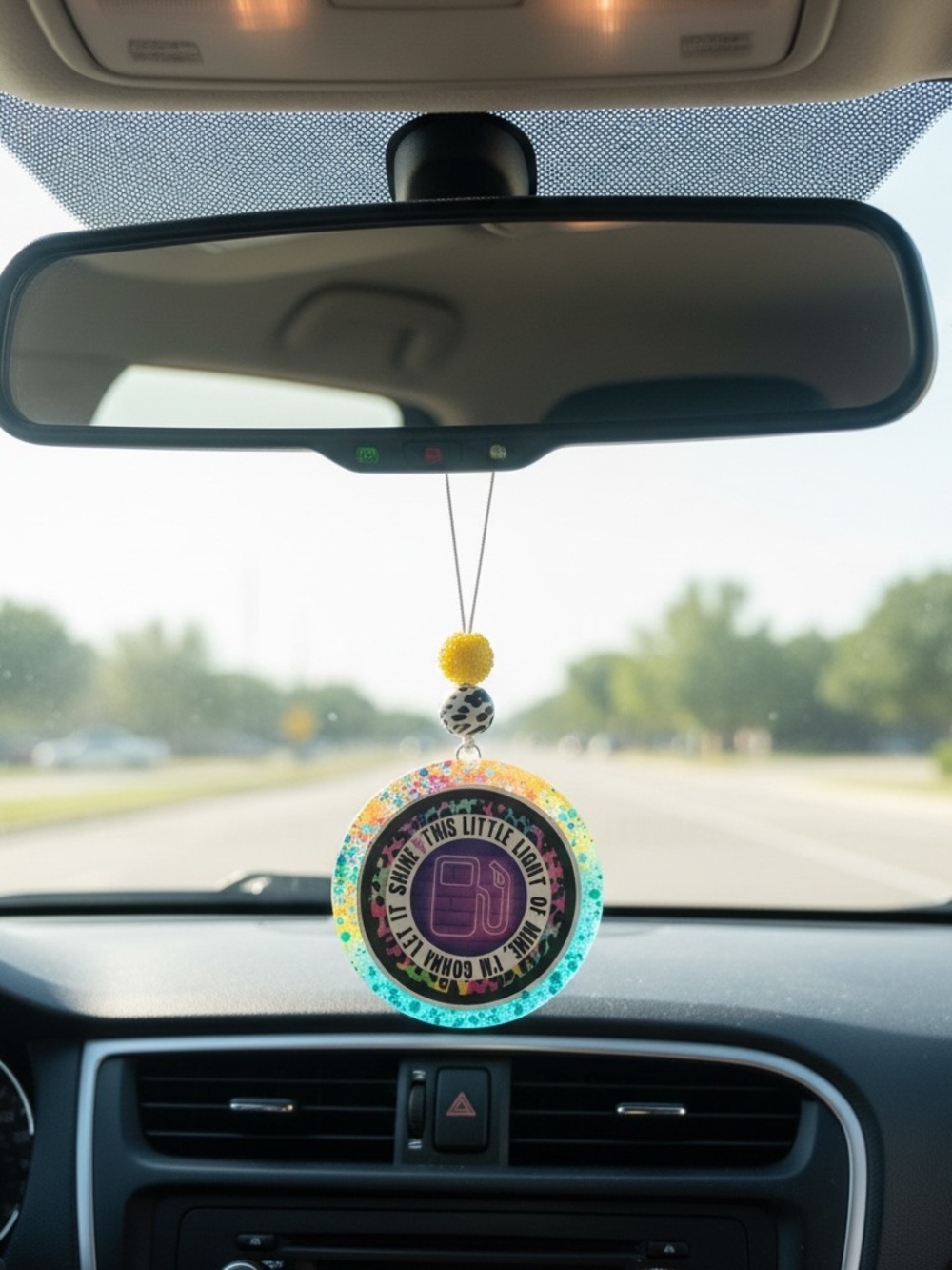Handmade Car Freshie Hanging Air Freshener Ornament (Blue Hawaiian Scent)